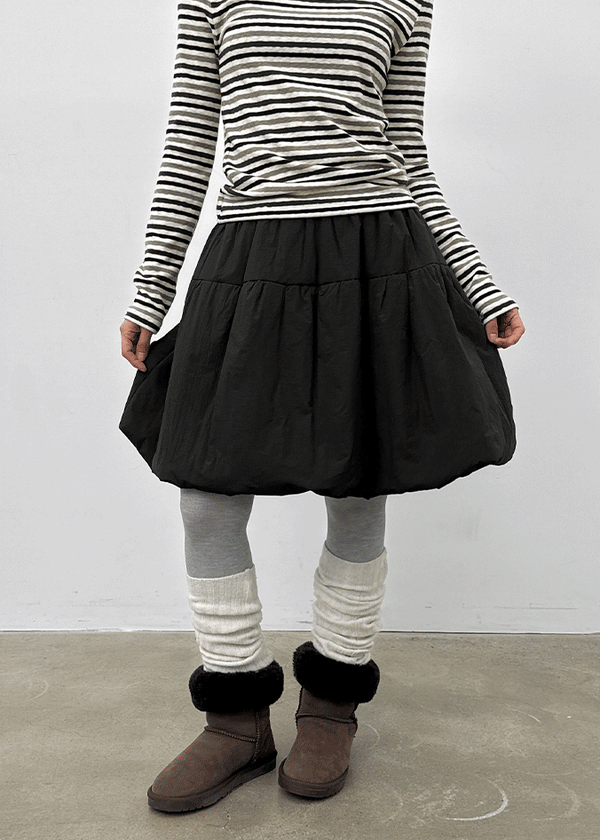 Loafa Padded Banding Midi Skirt