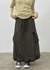 Jerk String Flare Cargo Long Skirt