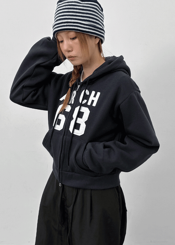 Slectro Embroidered Fleece Two-way Hooded Zip-up (Set Available)