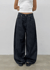 Bran back pocket balloon wide pants