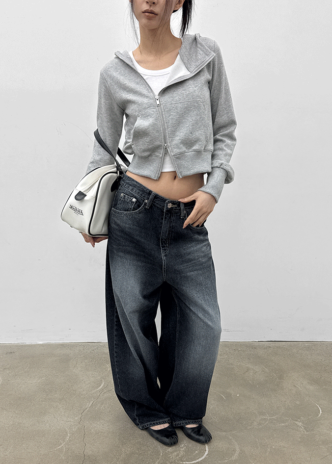 Furat cut wide balloon denim pants – BLACKUP