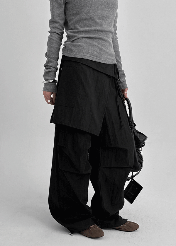 Robzel Layered Wrap Skirt Pants