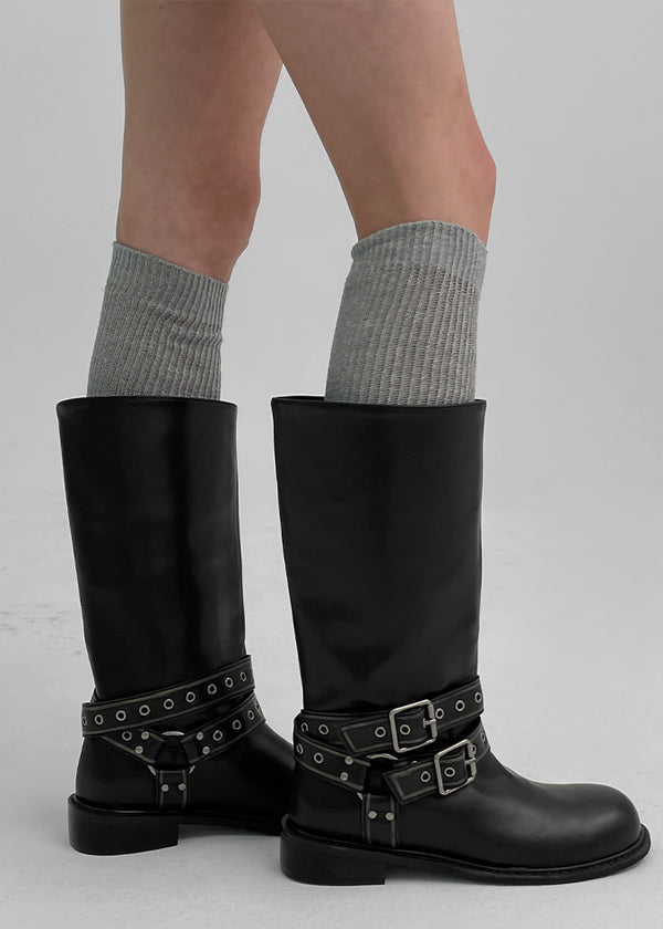 Dipolon Eyelet Biker Mid Boots