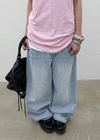 Gemmon Striped Wide Denim Pants