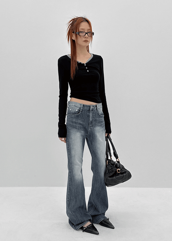 Pevert Washing Bootcut Denim Pants