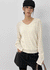 Richas V-neck knit long-sleeved T-shirt