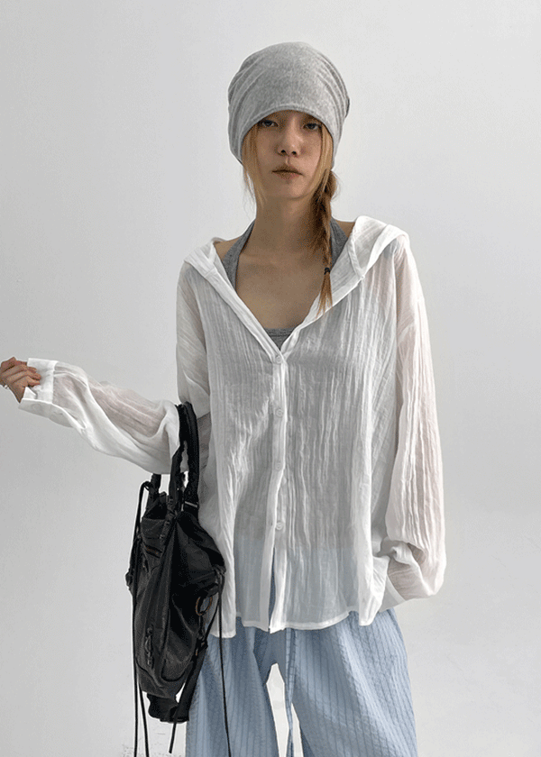 Morint Sheer Hooded Shirt