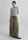 Wino Vintage Cargo Long Skirt (belt Set)
