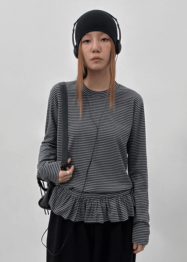 Furon Stripe Layered Long Sleeve T-shirt