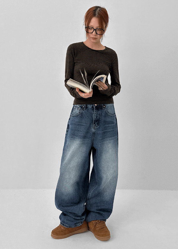 Waterv Washed Wide Denim Pants