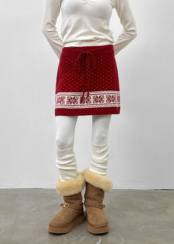 Kdom Nordic Knit Mini Skirt