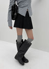 Robien Leather Buckle Long Leather Boots