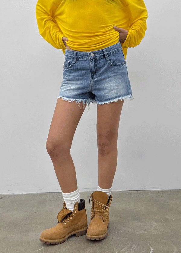 Pukati Damaged Short Denim Pants