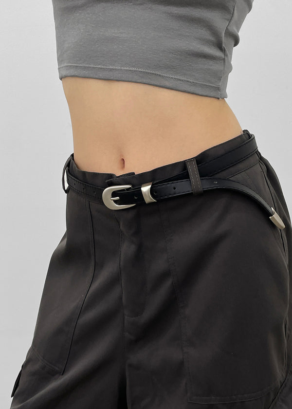 Kowang Silver Tip Leather Belt