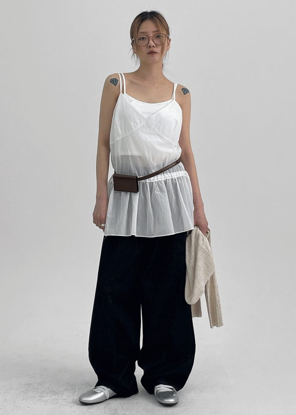 Lejing Layered Shirring Mini Dress