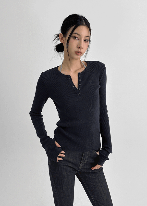 Camel Snap Button Warmer Ribbed Knit