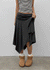 Clie shirred asymmetrical midi skirt