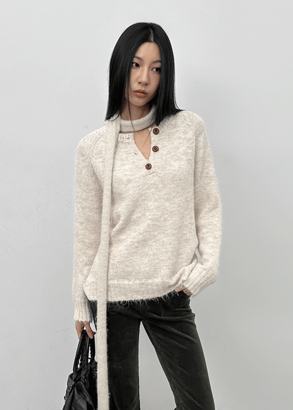 Kaolt Button Loose Fit Knit