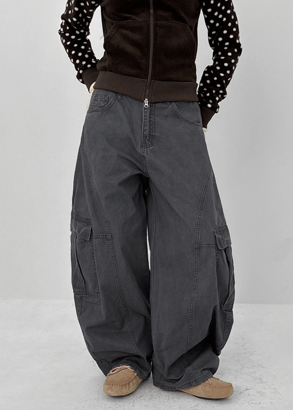 Ningti Curved Back Banding Cargo Pants
