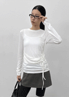Rayan Shirring Wrap Long-sleeved T-shirt