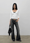 Iraetic low-waist bootcut denim pants
