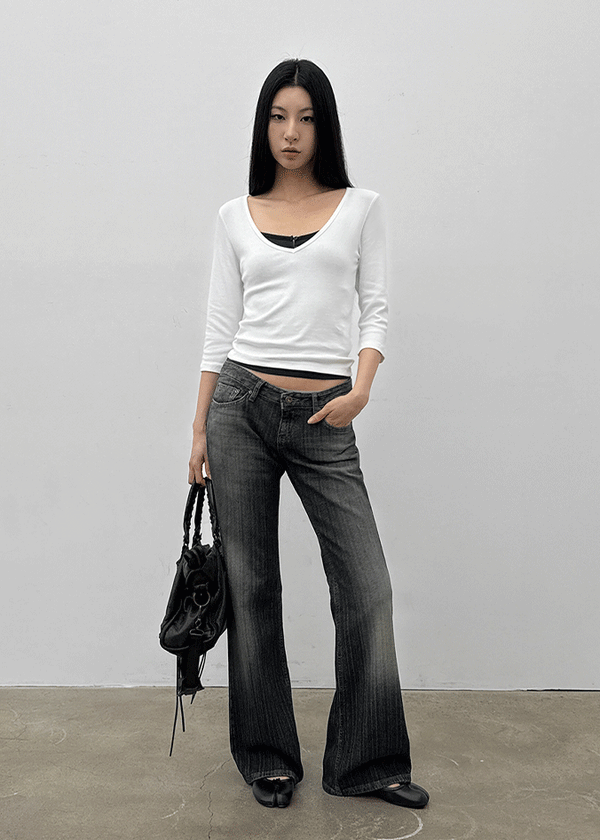 Iraetic low-waist bootcut denim pants