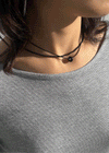 Arc Layered Onyx String Necklace
