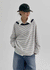 Rioen Loose Fit Stripe Off-Shoulder Long Sleeve T-shirt