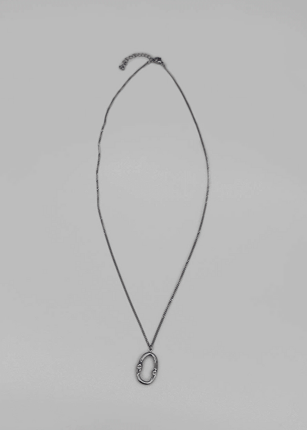 Mansion Silver Pendant Drop Necklace