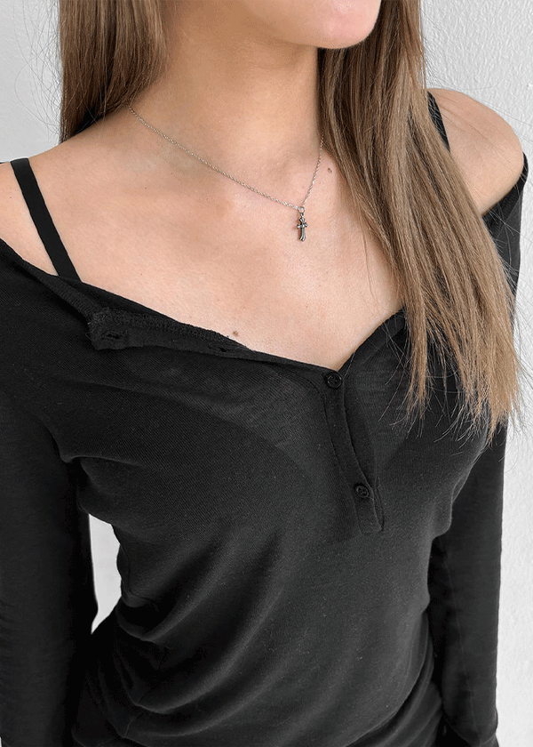 Rento Cross Silver Necklace