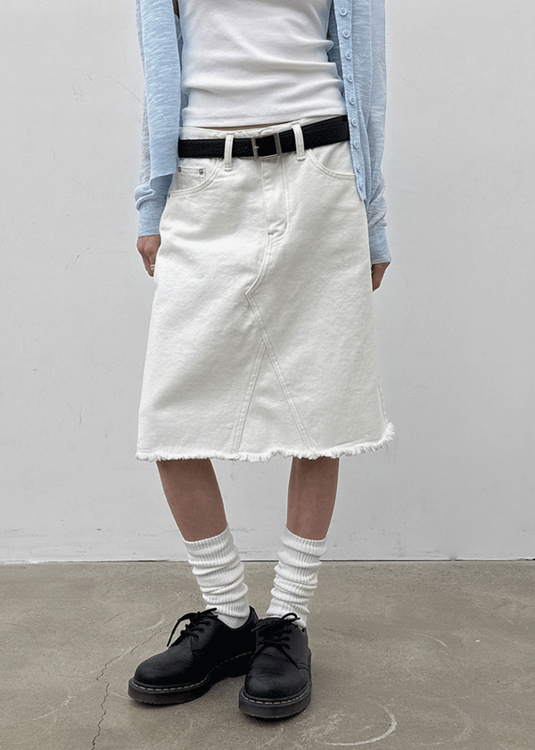 Onetic Cutting Cotton Midi Skirt