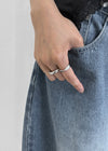 Fibertom 3-piece Silver Ring Set