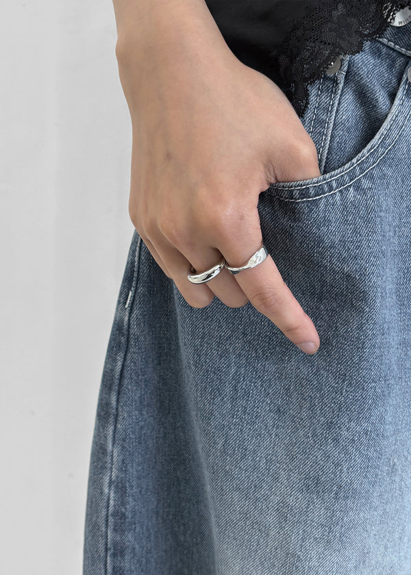 Fibertom 3-piece Silver Ring Set