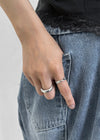 Fibertom 3-piece Silver Ring Set