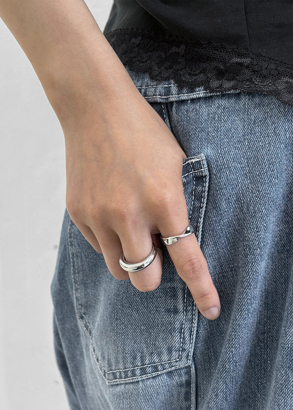 Fibertom 3-piece Silver Ring Set