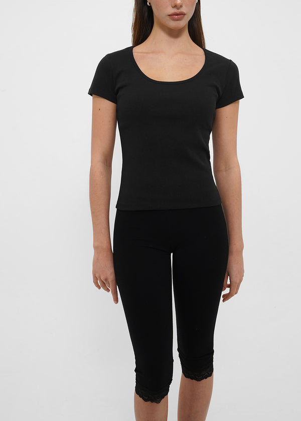 [B-BASIC] Tension Standard Slim U-Neck Short Sleeve Tee (2 SIZE)