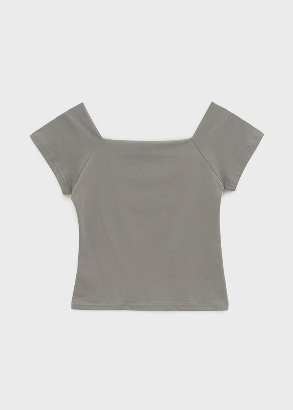 Sae Pop Square Off-shoulder Short Sleeve Tee