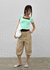 Buckle Square Neck Cropped Short Sleeve Tee