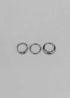 Fibertom 3-piece Silver Ring Set