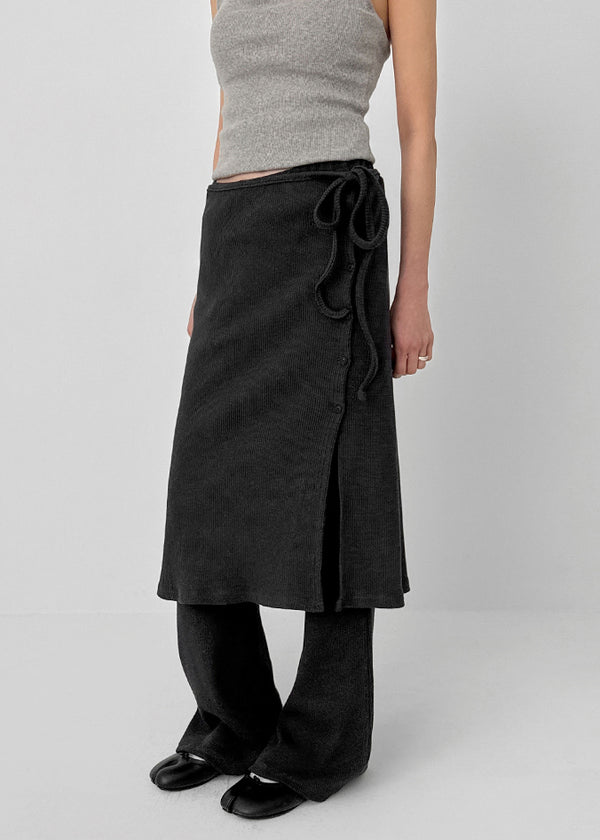 Butts Button Bootcut Skirt Pants