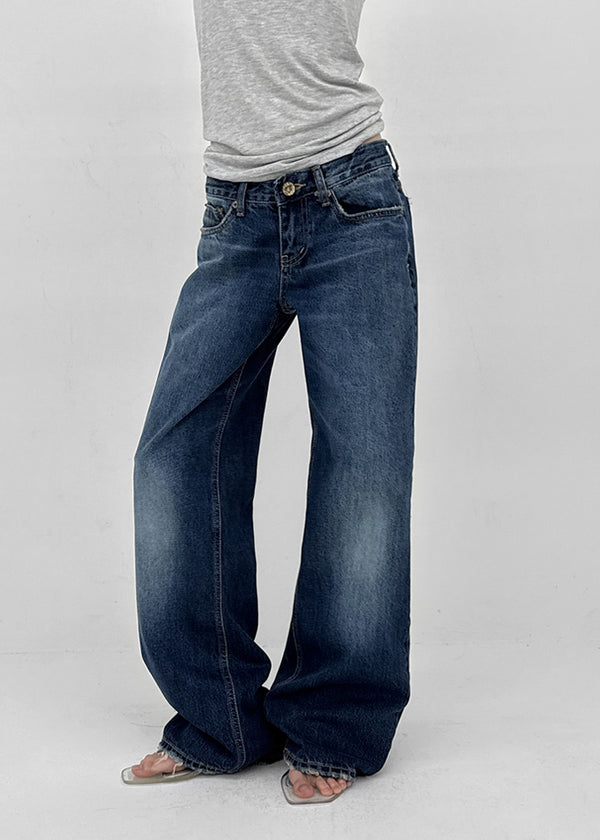 Kapton Washed Wide Bootcut Denim Pants