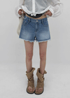Pukati Damaged Short Denim Pants