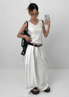 Bentil Pin Tuck Summer Wide Slacks