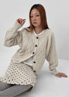 Huing Cable Round Cardigan