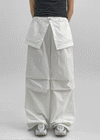 Tinen Nylon Layered Skirt Pants