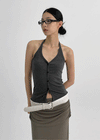 Rection Button Halter Sleeveless