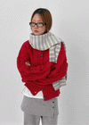 Trune Stripe Knit muffler (100% wool)