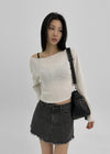 [MADE] Dunner Hill Lin Crop Col Bateau Tricot
