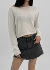 [MADE] Dunner Hill Lin Crop Col Bateau Tricot