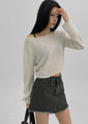 [MADE] Dunner Hill Lin Crop Col Bateau Tricot